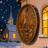 Our Lady of Fatima Wood Carving Decoration - Virgin Wall Pendant