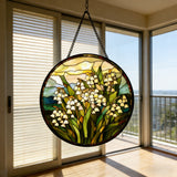 Lily of the Valley Stained Glass Suncatcher: A Radiant Symbol of Happiness and Renewal product image