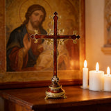 Hand-Painted Metal Jesus Christ Crucifix: Sacred Home Decor - craftsmanship detail