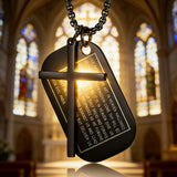 Lord’s Prayer Cross Dog Tag Necklace: Faith That Rides With You