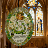 "Shamrock Angel" Stained Glass Suncatcher – A Blessing of Protection & Joy