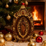 Hand-Carved Our Lady of Grace Wooden Icon: A Christian Symbol of Mary’s Devotion
