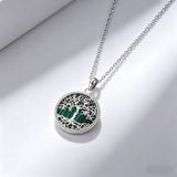 Tree of Life Malachite S925 Silver Necklace – Growth, Heritage & Natural Elegance