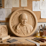 Pope Francis Hand-Carved Beechwood Wall Plaque