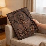 Bgcopper Archangel Michael Square Wooden Icon Religious Gifts - Best Wood Carving Wall Decor