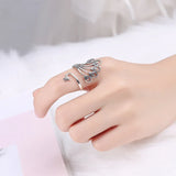 Peacock Surround Size Adjustable Opening 925 Sterling Silver Women's Ring - BGCOPPER