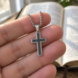 Modern Cross Pendant Necklace – Titanium Steel Christian Necklace for Men