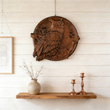 Owl Hand-Carved Beechwood Wall Art