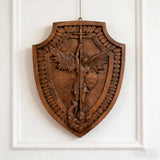 Guardian Michael Wood Carving - Handcrafted Spiritual Shield & Heirloom Gift