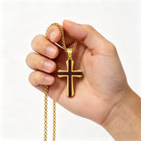 Minimalist Wood & Titanium Steel Cross Necklace – Faith, Warmth & Modern Devotion