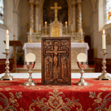 Hand-Carved Crucifix Wood Plaque: A Sacred Tribute to Redemption