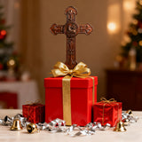 Bgcopper Lamb of God Wood Carving Cross Wall Decor - Paschal lamb