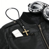 Silver & Black Textured Cross Necklace: A Stylish Fusion of Faith and Edge