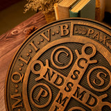 Saint Benedict Double Side Tabletop Plaque - BGCOPPER