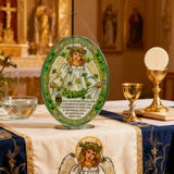 "Shamrock Angel" Stained Glass Suncatcher – A Blessing of Protection & Joy