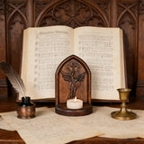 Archangel Michael Hand-Carved Beech Wood Candle Holder: A Sanctuary of Faith