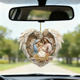 Nativity Scene Heart Angel Acrylic Ornament