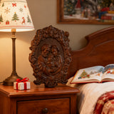 Bgcopper Holy family Nativity Wood Carving Gift Religious Family Wall Decor