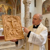 Handcarved Beechwood Crucifix Relief — Let His Sacrifice Settle Into Your Days