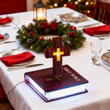 Floating Cross Bible LED Lamp: Suspended Faith, Illuminated Grace