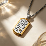 Water Ripple Texture Dog Tag Pendant Necklace