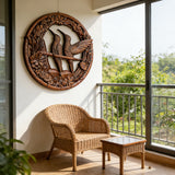 Bgcopper Natural Beauty Hummingbird Hollow Wood Carving Wall decor