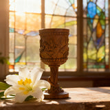 Boxwood "Last Supper" Chalice Hand-Carved Communion Cup | Eternal Symbol of Redemption & Fellowship