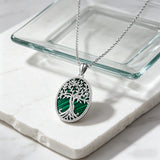 Tree of Life Malachite Zinc Alloy Necklace โ Growth, Strength & Timeless Nature