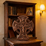 Hand-Carved Beechwood “Hand of Redemption” Crucifix | The Passion and Divine Grace of Christ