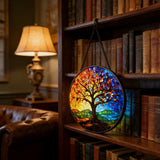 Rainbow Tree of Life Stained Glass Suncatcher: Where Color Meets the Eternal