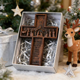 Nativity Scene Crucifix Wooden Wall Decoration - craftsmanship detail