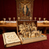 Crucifixion Scene Easter Wooden Book Gift