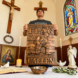 We Stand For The Flag, We Kneel For The Fallen -American soldier wood carving memorial icon
