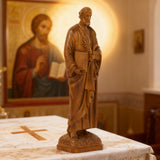 St. Peter Boxwood Sculpture Hand-Carved Apostle Figure | Your Spiritual Companion in Faith & Restoration