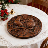 Red Cardinal Couple Hand-Carved Wood Figurine: A Symbol of Hope & Spiritual Connection