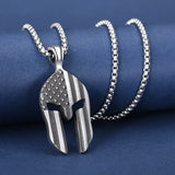 American Flag Spartan Helmet Necklace - BGCOPPER