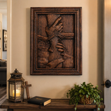 God's Redeeming Hand Beech Wood Carving Wall Decoration - side view