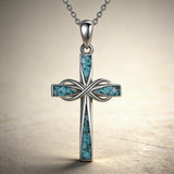 Turquoise Infinity Cross Necklace – Eternal Faith & Southwest Spirit