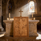 Natural Ash Wood Magician Carved Art: Whimsy Woven in Warm Wood