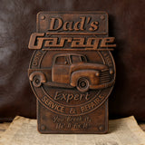 Dad's Garage Wooden Wall Sign: The Perfect Tribute to His Go-To Space