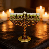 Jewish 9-Candle Menorah with Heart Details: Light, Heritage, and Warmth