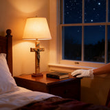 【Holy City Wood】Handcrafted Olive Wood Cross with Bronze Christ Statue A Devotional Companion for Prayer A Collectible Gift of Distinction