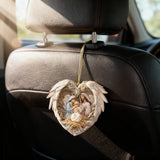Nativity Scene Heart Angel Acrylic Ornament