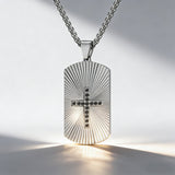 Sparkling Cross Pendant Necklace | Diamond-Set Stainless Steel Jewelry