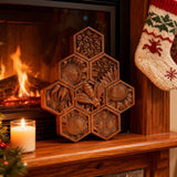 “Bee & Honeycomb” Hand-Carved Wood Wall Art – A Christian Symbol of Diligence & Divine Provision