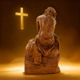 Boxwood "Crown of Thorns" Jesus Meditation Sculpture - Hand-carved Spiritual Art | A Concrete Reminder of His Divine Burden