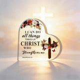 Heart-Shaped Cross Acrylic Decor: A Daily Reminder of Strength in Faith