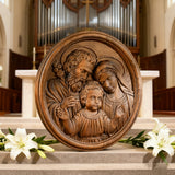 Holy Family Wooden Plaque: A Christian Symbol of Love, Faith, & Family