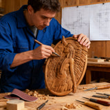 Native American Woman Wood Carving - Hand-Carved Solid Wood Art - Indigenous Home Decor