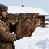 Hand-Carved Owl Tree Wood Art: A Christian Symbol of Wisdom & Divine Awareness
